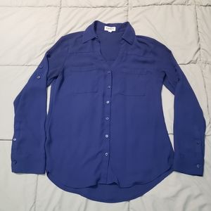 Size S Navy Express Portofino slim fit shirt